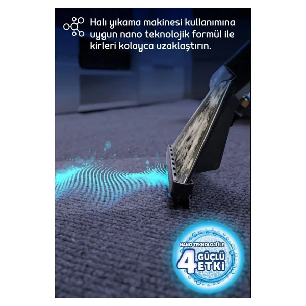 Fakir Turbo Başlıklı Yüksek Performanslı Halı Yıkama ve Süpürme Makinesi 1800W +Halı Şampuanı - Gri - Görsel 3