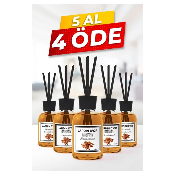5 Al 4 Öde Sandal Ağacı Çubuklu Oda Kokusu 50 Ml / Sandalwood Reed Dıffuser 50 Ml - Görsel 2
