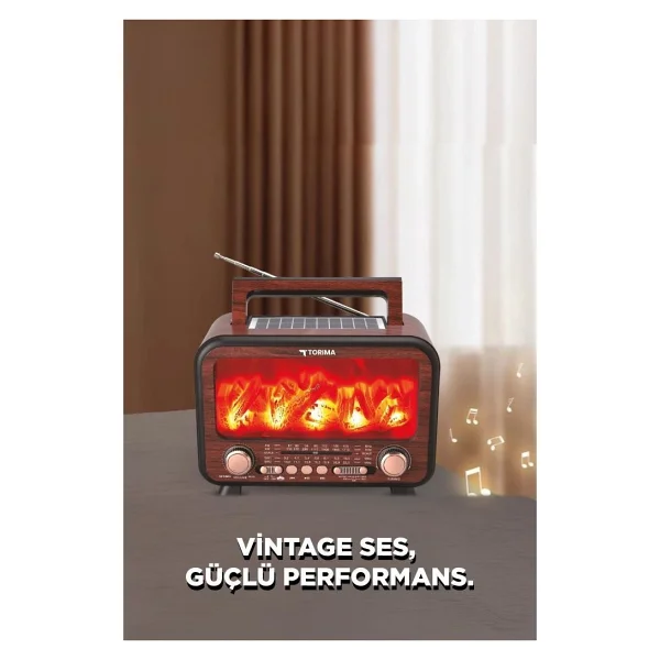 Torima D72 Ahşap Bluetooth Nostaljik Radyo - Görsel 2