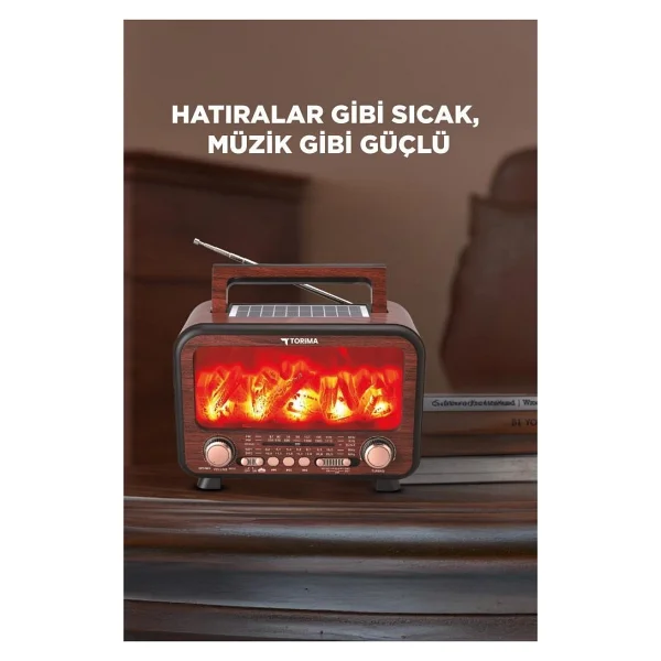 Torima D72 Ahşap Bluetooth Nostaljik Radyo - Görsel 3