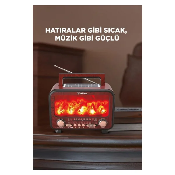 Torima D72 Kırmızı Bluetooth Nostaljik Radyo - Görsel 3