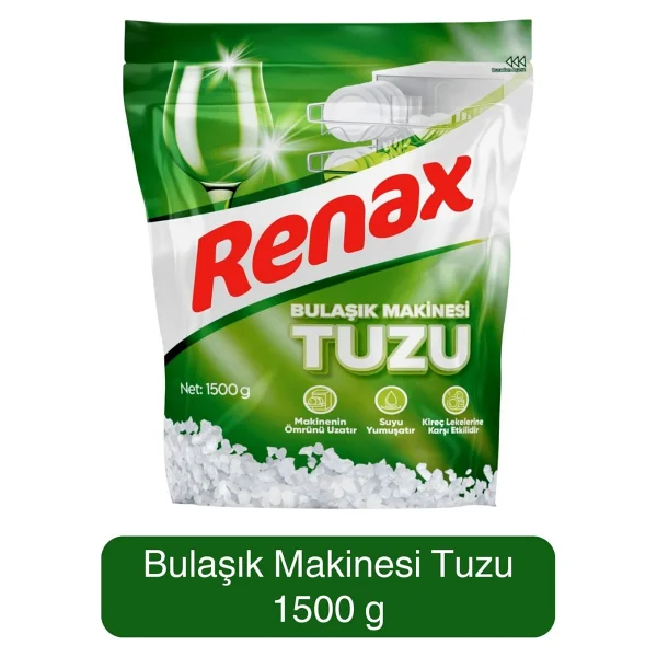 Renax Avantajlı Paket 3 Lü Set Bulaşık Makinesi Kapsülü 33 Lü Tuzu 1,5 kg Parlatıcı 400 ml x 2 Set - 2 Li Set - Görsel 2