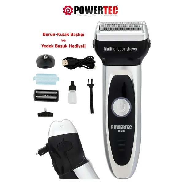 Powertec Tr-250 2 İn 1 Gri Sakal Ve Burun Kılı Tıraş Makinesi - Görsel 10