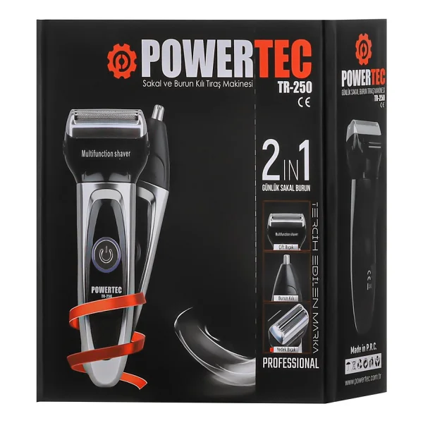 Powertec Tr-250 2 İn 1 Gri Sakal Ve Burun Kılı Tıraş Makinesi - Görsel 6