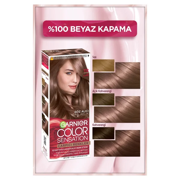 Garnier Çarpıcı Renkler 7.12 İnci Kumral Saç Boyası - Görsel 5