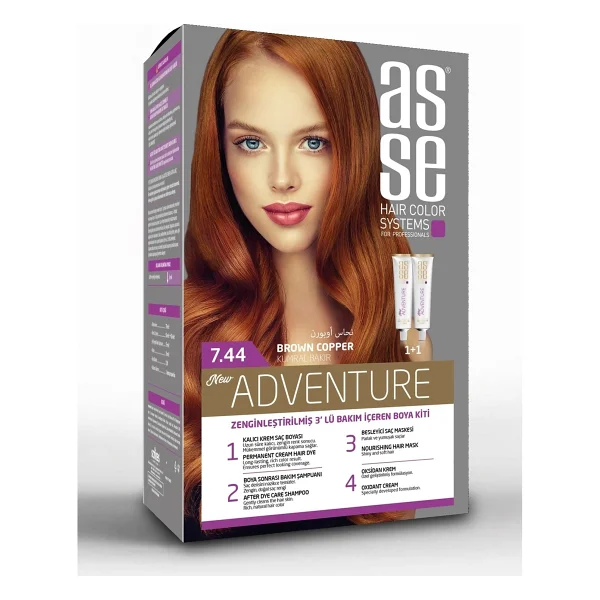 Asse Adventure 7.44 Kumral Bakır Saç Boyası - Görsel 2