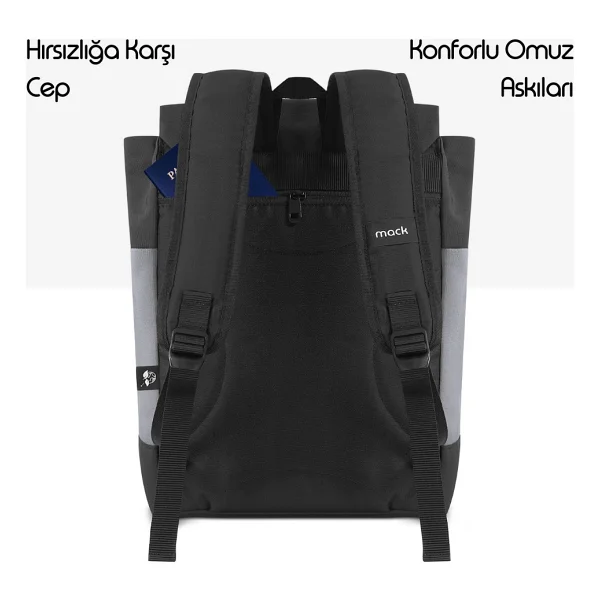 Mack Zen Eco Mce-1301 Gri Siyah 14.1" Laptop Sırt Çantası - Görsel 2
