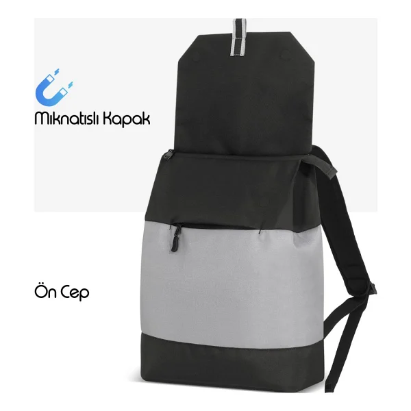 Mack Zen Eco Mce-1301 Gri Siyah 14.1" Laptop Sırt Çantası - Görsel 3