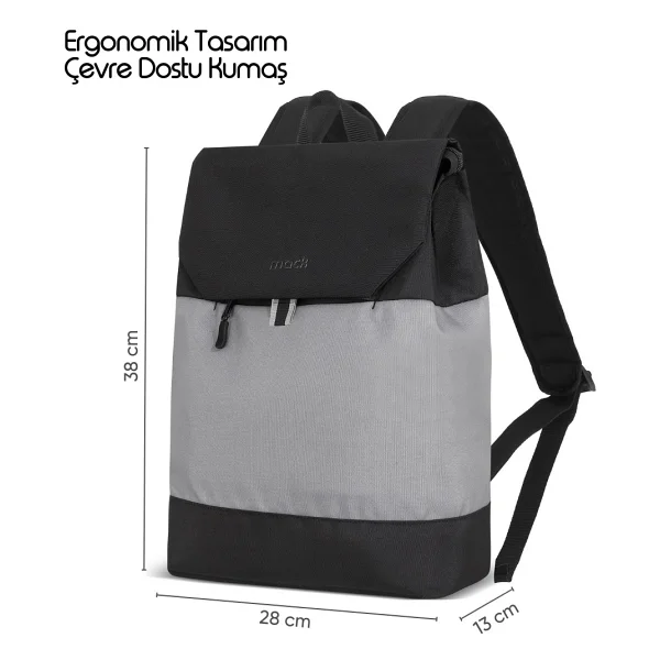 Mack Zen Eco Mce-1301 Gri Siyah 14.1" Laptop Sırt Çantası - Görsel 4