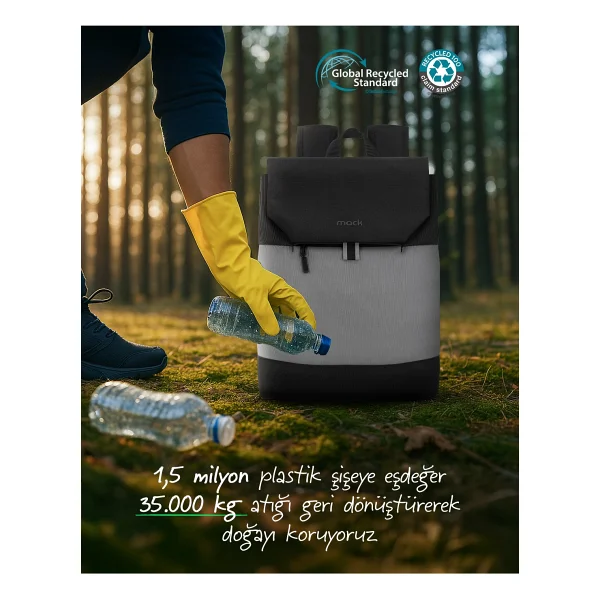 Mack Zen Eco Mce-1301 Gri Siyah 14.1" Laptop Sırt Çantası - Görsel 7