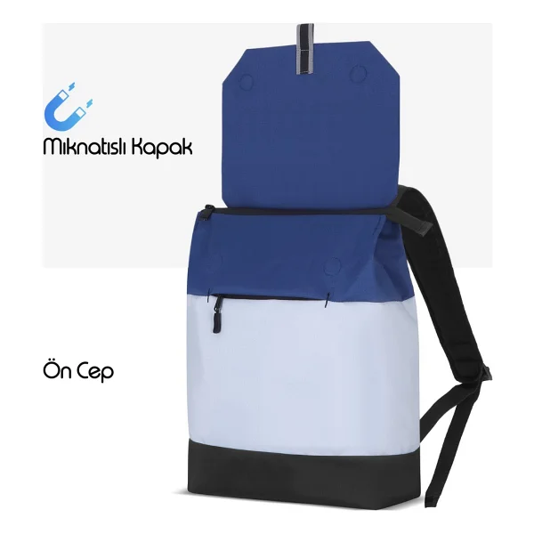 Mack Zen Eco Mce-1304 Gri Mavi 14.1" Laptop Sırt Çantası - Görsel 3