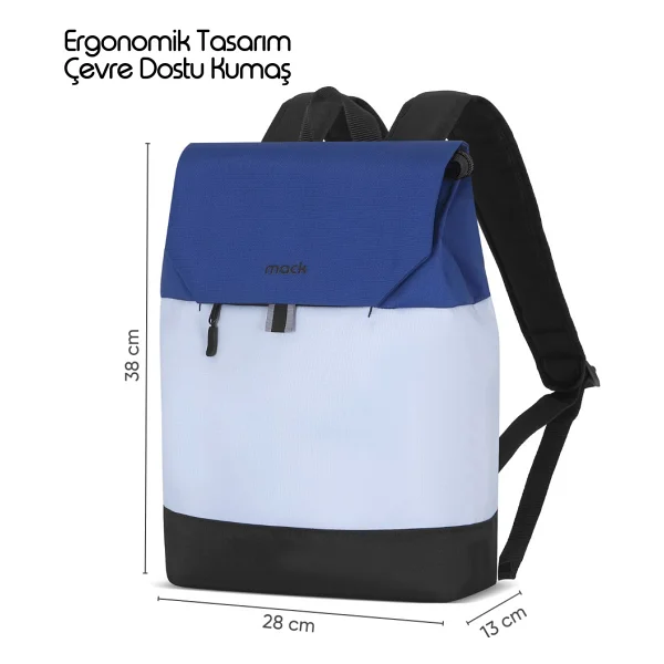 Mack Zen Eco Mce-1304 Gri Mavi 14.1" Laptop Sırt Çantası - Görsel 4