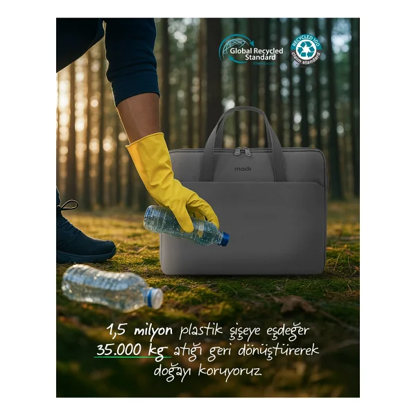 Mack Nova Eco Mce-1512 Gri 15.6" Laptop Çantası - Görsel 7