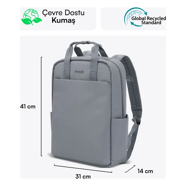 Mack Nova Eco Mce-1522 Gri 15.6" Laptop Sırt Çantası - Görsel 2