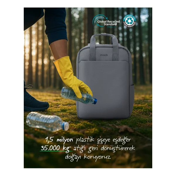 Mack Nova Eco Mce-1522 Gri 15.6" Laptop Sırt Çantası - Görsel 7