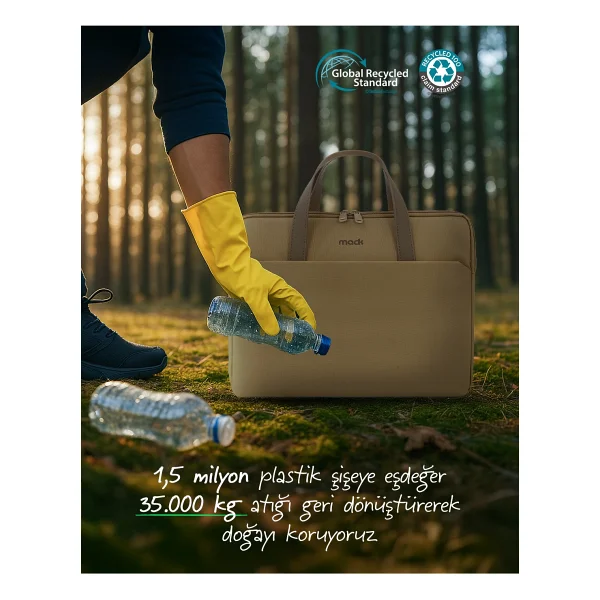 Mack Nova Eco Mce-1513 Bej 15.6" Laptop Çantası - Görsel 7