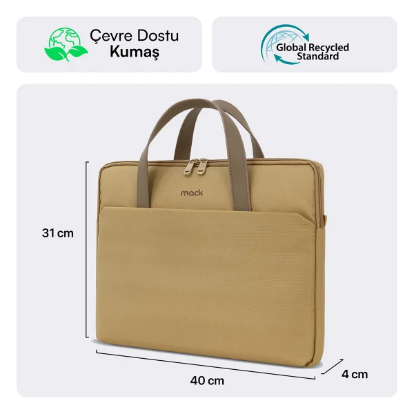Mack Nova Eco Mce-1513 Bej 15.6" Laptop Çantası - Görsel 2