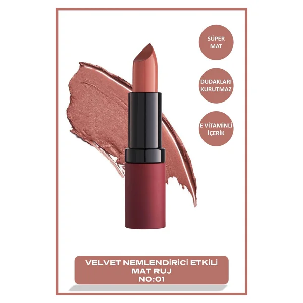 Golden Rose Velvet Matte Lipstick 01 Ruj - Görsel 5