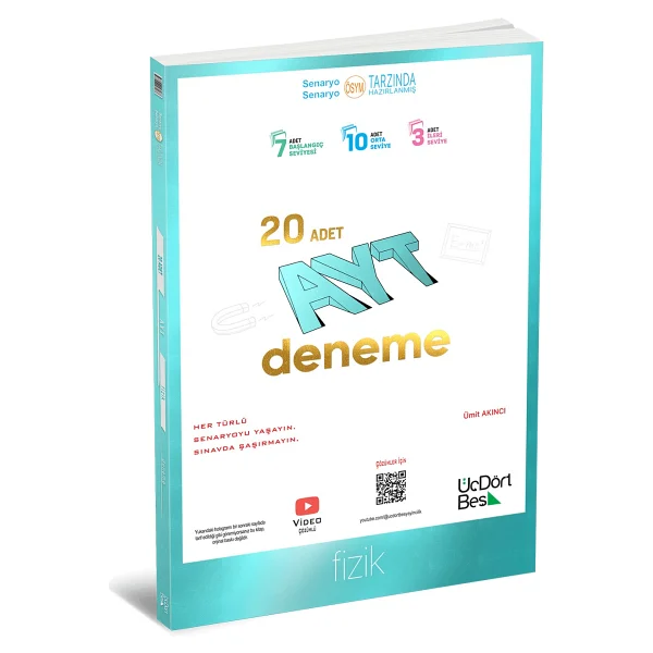 ÜçDörtBeş Yayınları AYT 20'li Fizik Deneme - Görsel 2