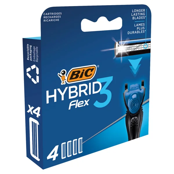 Bic Hybrid 3 Flex Erkek Tıraş Bıçağı Yedek Kartuş 4'lü 3 Titanyum Bıçak Aloe Vera Ve E Vitaminli Konforlu Tıraş - Görsel 2
