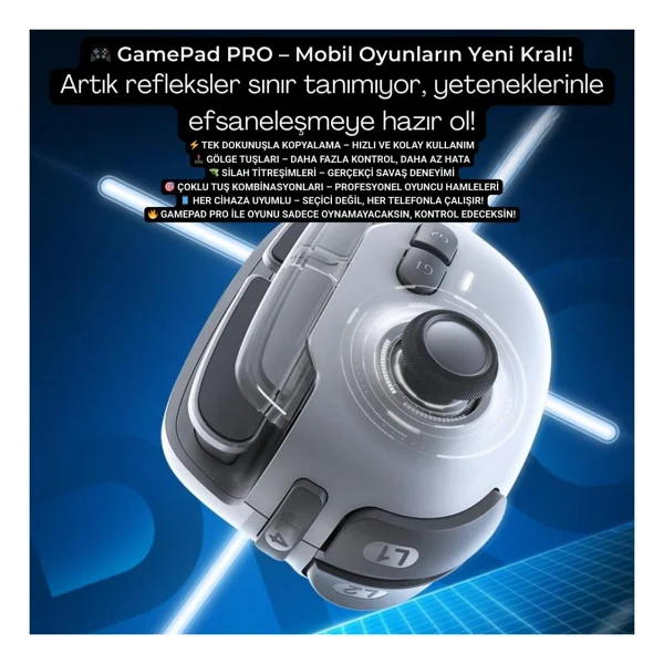 Coofbe Profesyonel 400mah Type-C Girişli Mobil Oyun Kolu Telefon Joystick Telefon Ateş Tetik Gamepad Joystick - Görsel 2