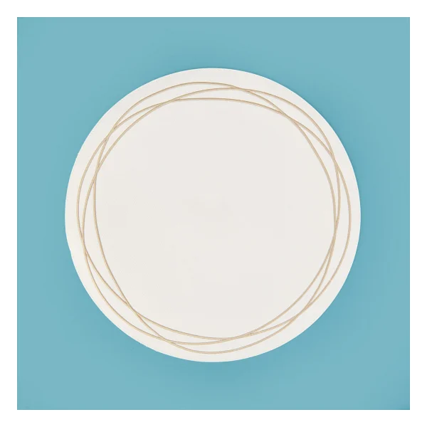 Evidea Kitchen Yuvarlak Deri Supla - Beyaz / Krem - 38 Cm - Görsel 5