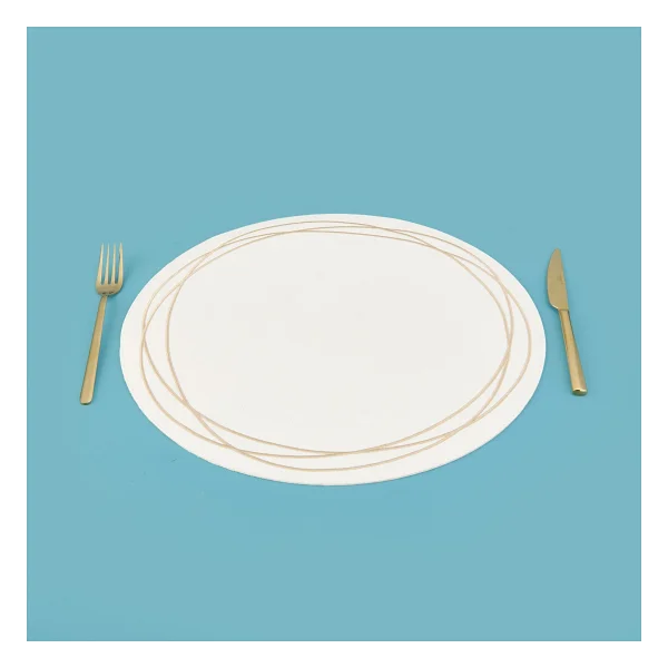 Evidea Kitchen Yuvarlak Deri Supla - Beyaz / Krem - 38 Cm - Görsel 2