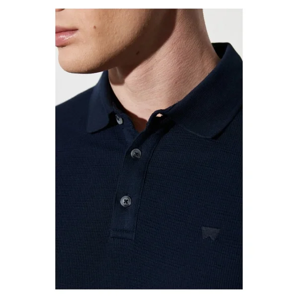 Wrangler Regular Fit Normal Kesim %100 Pamuk Polo Yaka Haki Tişört - Lacivert - Görsel 6