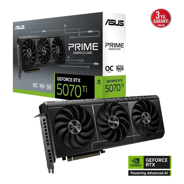 Asus RTX 5070 Tı Prime Oc Edition Prıme-Rtx5070tı-O16g 256 Bit Gddr7 16 GB Ekran Kartı - Görsel 5