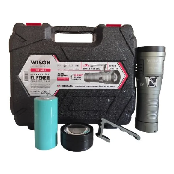 Wison Ws-15500 13.000 Lümen LED Şarjlı El Feneri - Görsel 9