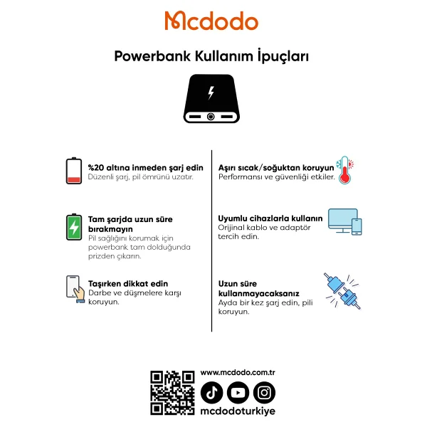 Mcdodo Mc-4331 20000 mAh Hızlı Şarj Powerbank - Görsel 7