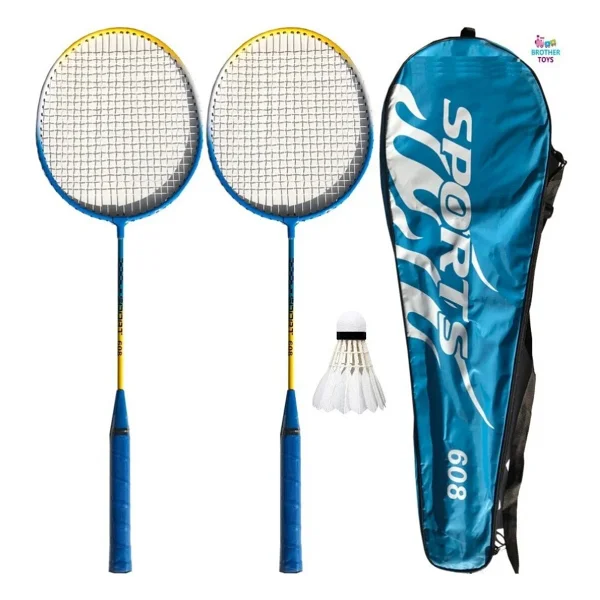 Brother Toys 2 Adet Badminton Raketi Ve Çantası + Badminton Topu Deluxe Yüksek Kalite Set Kırmızı Ve Mavi Renk - Görsel 6