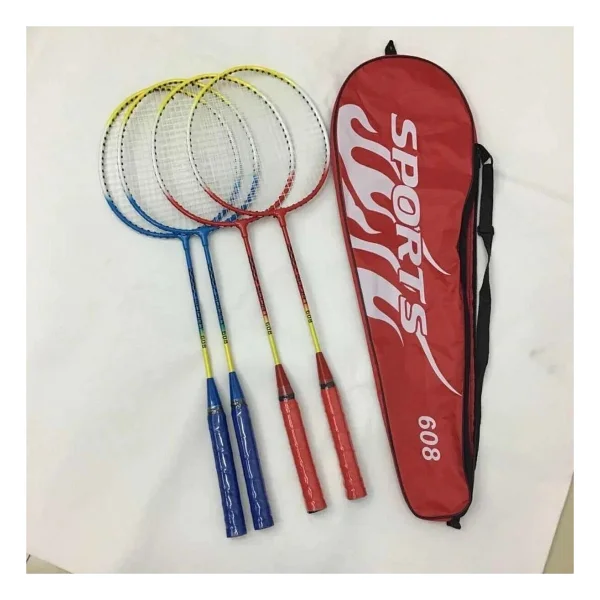 Brother Toys 2 Adet Badminton Raketi Ve Çantası + Badminton Topu Deluxe Yüksek Kalite Set Kırmızı Ve Mavi Renk - Görsel 5