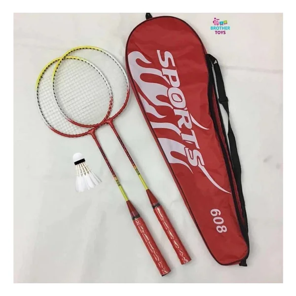 Brother Toys 2 Adet Badminton Raketi Ve Çantası + Badminton Topu Deluxe Yüksek Kalite Set Kırmızı Ve Mavi Renk - Görsel 7