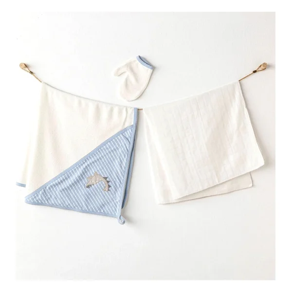 Andywawa Dino Towel Ac25922 3'lü Müslin Bebek Havlu Takımı - Görsel 2