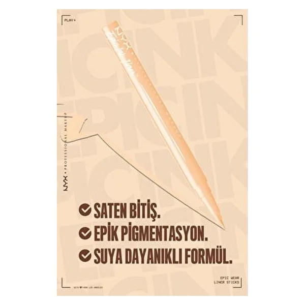 Nyx Professional Makeup Epic Ink Liner Waterproof Marshmallow Eyeliner - Görsel 4