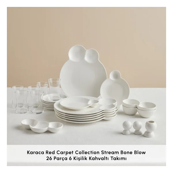 Karaca Streamline Blow New Bone 26 Parça 6 Kişilik Kahvaltı Takımı - Görsel 5