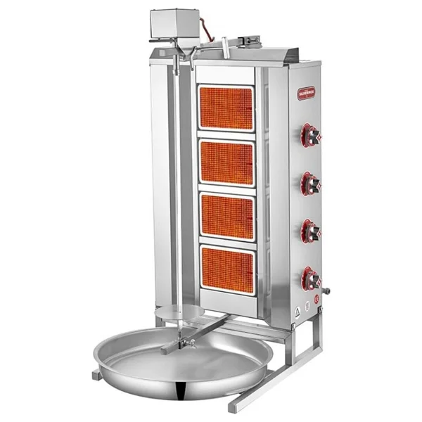 Işıkgaz Silverinox 2166-U4 Üstten Motorlu 4 Radyanlı Doğalgazlı Döner Ocağı - Görsel 2