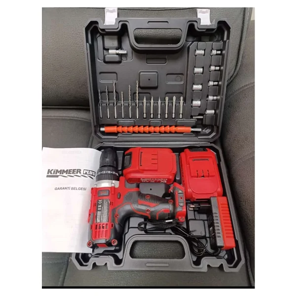 Kimmeer Plus 12v 1.5 Ah Metal Şanzıman Çift Akülü Şarjlı 24 Parça Akülü Vidalama Matkap - Görsel 2