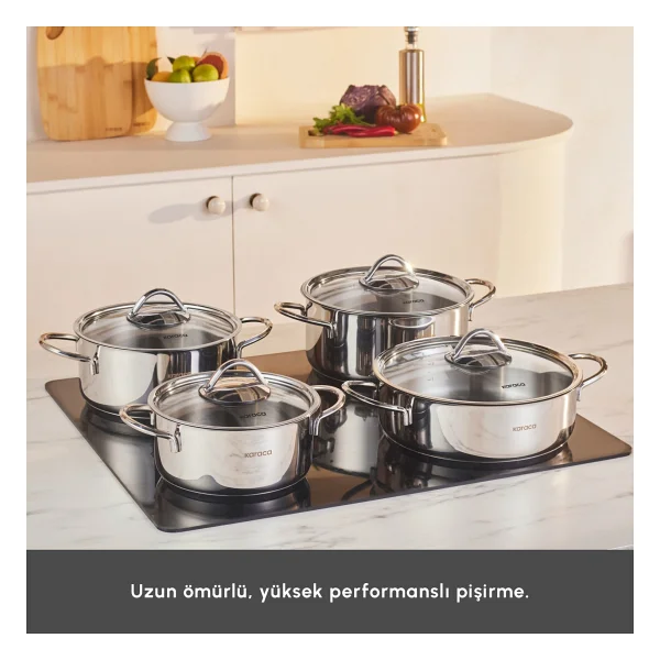 Karaca Sakura Powersteel 8 Parça 316 Çelik Tencere Seti - Görsel 3