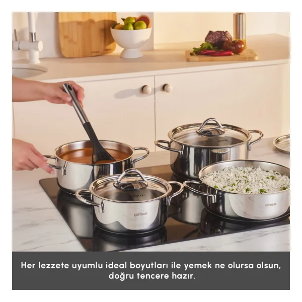 Karaca Sakura Powersteel 8 Parça 316 Çelik Tencere Seti - Görsel 5