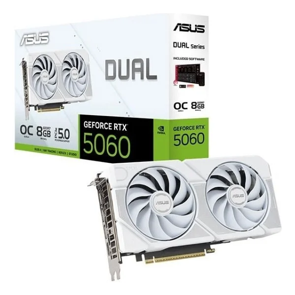 Asus RTX 5060 Dual Oc Edition Dual-Rtx5060-O8g-Whıte 128 Bit Gddr7 8 GB Ekran Kartı - Görsel 5