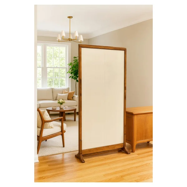 180cm X 100cm Masif Ahşap Çerçeveli Ayaklı Kumaş Paravan Seperatör Oda Ayırıcı Dekor 180cm X 100cm - 180x100 - Görsel 10