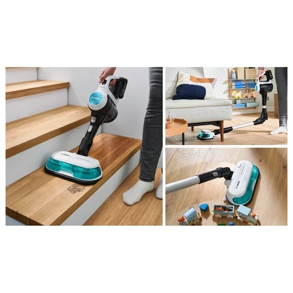 Bosch Mop Ve Süpürme Islak-Kuru Temizlik, Güçlü Emiş,Hafif Tasarım Ve Uzun Pil Ömrü Motor 10 Yıl Garanti - Beyaz - Görsel 3