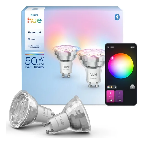 Philips Hue Essential 345 4.7 W-50 W Gu10 2'li Spot Akıllı LED Ampul - Görsel 5