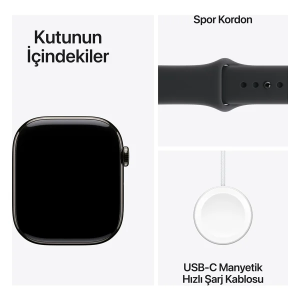 Apple Watch Series 11 GPS + Cellular 46mm Titanyum Kasa Ve Spor Kordon Akıllı Saat - Görsel 8