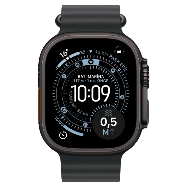 Apple Watch Ultra 3 GPS + Cellular 49mm Siyah Titanyum Kasa Ve Siyah Ocean Kordon Akıllı Saat - Görsel 2