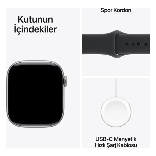 Apple Watch Series 11 GPS + Cellular 46mm Uzay Grisi Alüminyum Kasa Ve Siyah Spor Kordon Akıllı Saat - Görsel 8
