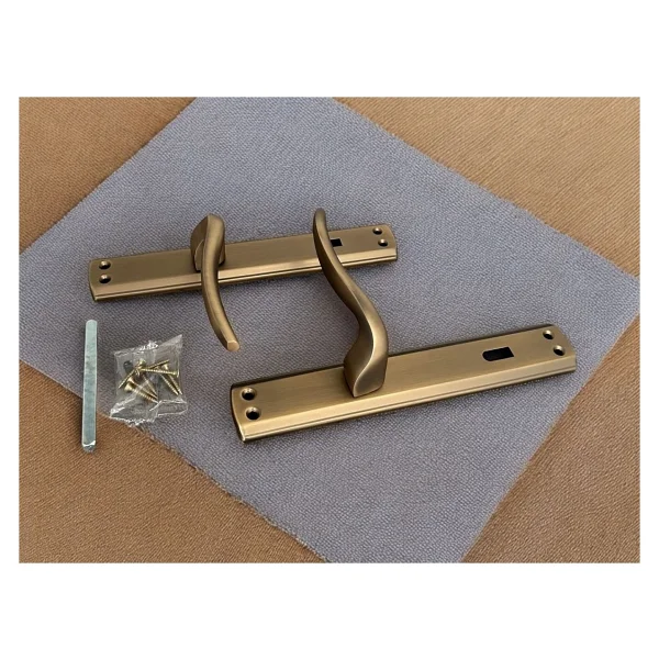 Trim Mat Antik Sarı Aynalı Oda Kapı Kolu 1 Takım Şık Ve Dayanıklı - Görsel 5