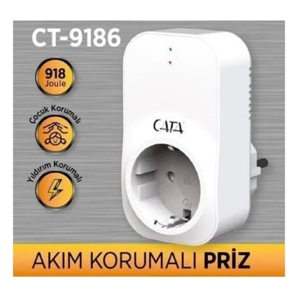 Cata Ct-9186 918 Joule Kablosuz Akım Korumalı Priz - Görsel 2